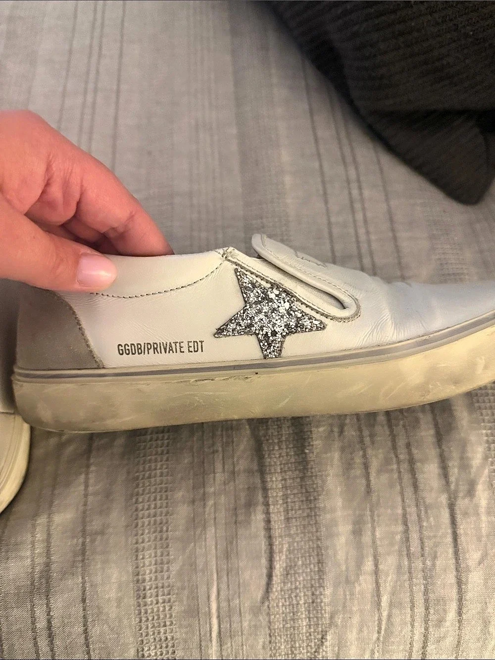 Golden Goose Hanami Slip-On Sneakers White & Silver EU 39